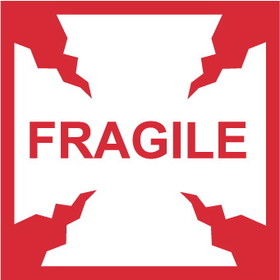 NMC IHL2 Fragile Label, PRESSURE SENSITIVE PAPER, 4" x 4"
