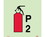 NMC 6" X 6" Safety Identification Sign, Symbol Fire Extinguisher Powder P2, Price/each