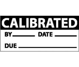 NMC INL2LBL Calibrated Date & Initials Label, Adhesive Backed Vinyl, 1" x 2.25"