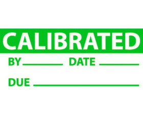 NMC INL3LBL Calibrated Date & Initials Label, Adhesive Backed Vinyl, 1" x 2.25"