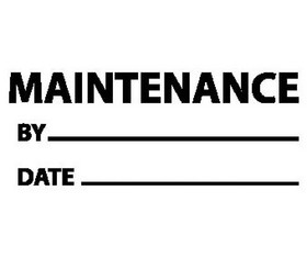 NMC INL9LBL Maintenance By & Date Label, Adhesive Backed Vinyl, 1" x 2.25"