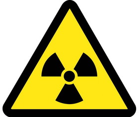 NMC ISO261 Graphic Radioactive Material Hazard Iso Label, Adhesive Backed Vinyl, 2" x 2"