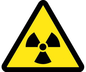 NMC ISO461 Graphic Radioactive Material Hazard Iso Label, Adhesive Backed Vinyl, 4" x 4"