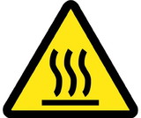 NMC ISO466 Graphic Heated Hot Surface Hazard Iso Label, Adhesive Backed Vinyl, 4