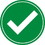 NMC 4" Dia. Safety Identification Label, Green Check Mark, Price/5/ package