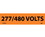 NMC 1.125" X 4.5" Vinyl Safety Identification Sign, 277/480 Volts 1 1/8X4 1/2, Price/25/ package