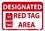 NMC 7" X 10" Plastic Safety Identification Sign, Designated Red Tag Area, Price/each