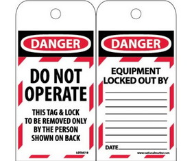 NMC LOTAG10ST Danger Do Not Operate Tag, Polytag, 6" x 3"