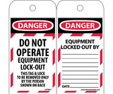 NMC LOTAG11ST100 Danger Do Not Operate Equipment Tag