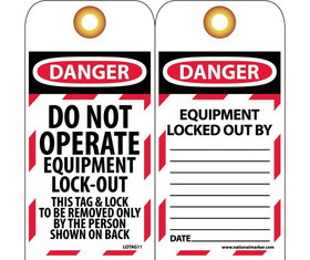 NMC LOTAG11 Danger Do Not Operate Equipment Lock-Out Tag