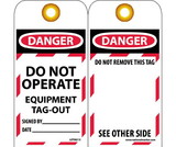 NMC LOTAG13ST Danger Do Not Operate Equipment Tag, Polytag, 6