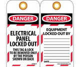 NMC LOTAG15 Danger Electrical Panel Locked Out Tag, Unrippable Vinyl, 6