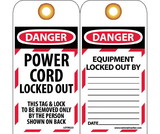 NMC LOTAG23 Power Cord Lock Out Tag, Unrippable Vinyl, 6