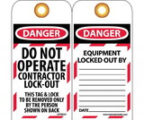 NMC LOTAG32 Danger Do Not Operate Contractor Lock-Out Tag, Unrippable Vinyl, 6