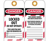 NMC LOTAG38 Danger Locked Out Do Not Operate This Tag, Unrippable Vinyl, 6