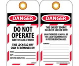 NMC LOTAG40 Danger Do Not Operate Tag, Unrippable Vinyl, 6