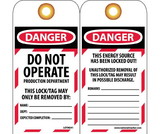 NMC LOTAG41 Danger Do Not Operate Tag, Unrippable Vinyl, 6