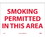 NMC 10" X 14" Vinyl Safety Identification Sign, Smoking Permitted In This Area, Price/each