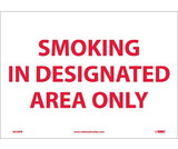NMC M248 Smoking In Designated Area Only Sign