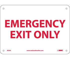 NMC M34 Emergency Exit Only Sign