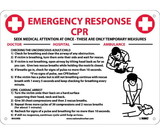 NMC M459 Emergency Response Cpr Instructions Sign, Rigid Plastic, 10