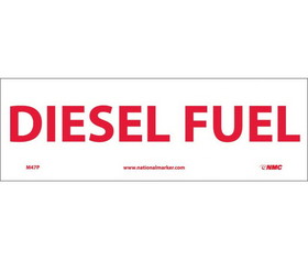 NMC M47 Diesel Fuel Sign, Adhesive Backed Vinyl, 4" x 12"