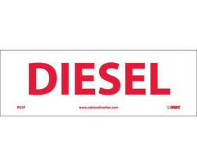 NMC M52 Diesel Sign, Adhesive Backed Vinyl, 4" x 12"