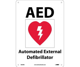 NMC M609 Aed Automated External Defibrillator Sign, Rigid Plastic, 10" x 14"