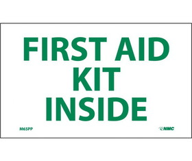 NMC M65LBL First Aid Kit Inside Label, Adhesive Backed Vinyl, 3" x 5"
