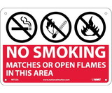 NMC M722 No Smoking Matches Or Open Flames In This Area Sign