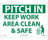 NMC M724 Pitch In Keep Area Clean & Safe Sign
