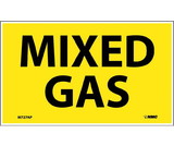 NMC M727AP Mixed Gas Laminated Label, Adhesive Backed Vinyl, 3