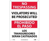 NMC M732 No Trespassing Sign - Bilingual