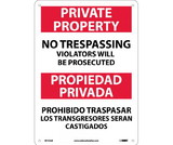 NMC M733 No Trespassing Sign - Bilingual