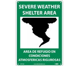 NMC M741 Severe Weather Shelter Area Sign - Bilingual