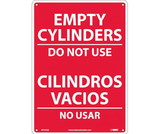 NMC M745 Empty Cylinders Do Not Use Sign - Bilingual