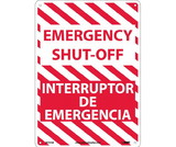 NMC M747 Emergency Shut-Off Sign - Bilingual
