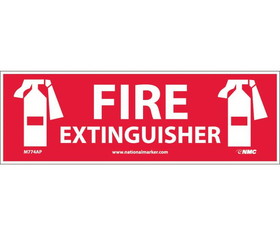 NMC M774LBL Graphic Fire Extinguisher Graphic Label, Adhesive Backed Vinyl, 4" x 12"