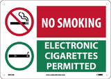 NMC M957 No Smoking Electronic Cigarettes Permitted Sign