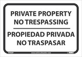 NMC M966 Private Property No Trespassing Bilingual Sign