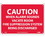 NMC M96 Caution When Alarm Sounds Vacate Room Sign, Rigid Plastic, 7" x 10", Price/each