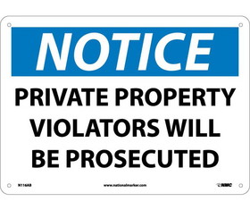 NMC N116 Notice Private Property Sign