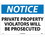 NMC 14" X 20" Plastic Safety Identification Sign, Private Property Violators Will ......, Price/each