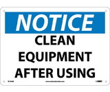 NMC N124 Notice Clean Equipment After Using Sign