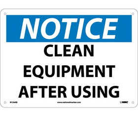 NMC N124 Notice Clean Equipment After Using Sign