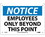 NMC 7" X 10" Vinyl Safety Identification Sign, Employees Only Beyond This Point, Price/each