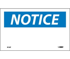 NMC N1LBL Notice Label, Adhesive Backed Vinyl, 3" x 5"