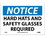 NMC 7" X 10" Vinyl Safety Identification Sign, Hard Hat And Safety Glasses Required, Price/each