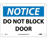 NMC N211 Notice Do Not Block Door Sign