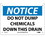 NMC 7" X 10" Vinyl Safety Identification Sign, Do Not Dump Chemicals Down This Dr...., Price/each